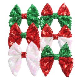 Wholesale-Cute Girls Baby Ribbon Bow Hair Clip Kids Bowknot Hairpin Children Hair Accessories Boutique Christmas Ornaments