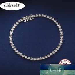 Real 925 Silver Jewelry Pave 2.5 mm Cubic Zironia 15-18 CM Tennis Chain Bracelet Eternal Wedding Luxury Jewellery Factory price expert design Quality Latest Style