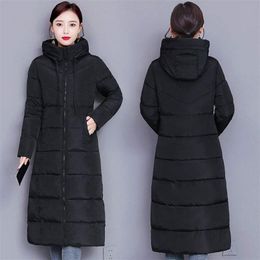 Sent within 12hs Winter Jacket Women Lengthen Down Jackets Warm Hooded Parkas Large size 5xl Female's Thick Quilted Cotton Coats 211018