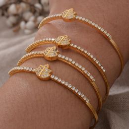 Bangle Dubai 4pcs/Lot Ethiopian Gold Colour Cuff Bangles For Women Bride Wedding Bracelet African Arab Jewellery