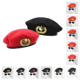 Mens womens beret hat spring Autumn Winter Wool Felt Berets for Men Women Fashion European US Army Caps British Style Sailor Hats Security Cap