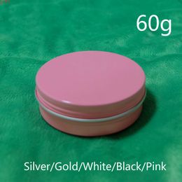 60g Pink Silver Black Gold White Aluminium Jar Refillable Cosmetic Cream Wax Bottle 100g Empty Lotion Container Free Shippinggood qty