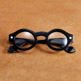 Vazrobe Vintage gözlükler çerçeve erkek yuvarlak gözlükler erkekler Steampunk moda gözlük okuma gözlükleri siyah kalın jant güneş gözlüğü çerçeveleri