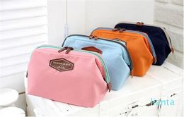 Women's Makeup Cosmetic Cases Fashion Travel Kit Solid 4 Colours Organizer Bag For Lady Small Zipper Cosmetic Bags