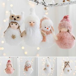 Christmas Decorations Lovely Snowman Pendant Soft Plush Doll Lightweight Xmas Tree Ornament Creative Theme Party Decoration I88