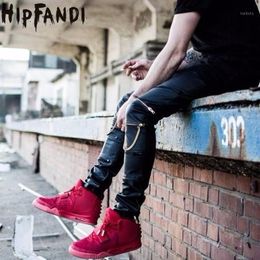 Wholesale- HIPFANDI High Quantity PU Faux Leather Men Skinny Clothes Slim Fit Hip Hop Hiphop Pants Zipper Swag Biker Jogger