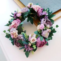 Artificial Flower Garland Silk Wreaths home retro Colour knot wedding arrangement simulation peony decoration wholesale