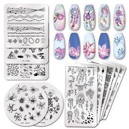 flower templates Australia - Nail Stamping Templates Plate Flower Leaf Geometry Stamp Template Nails Image Plates Stencil DIY Printing Stainless Steel Tools 0909