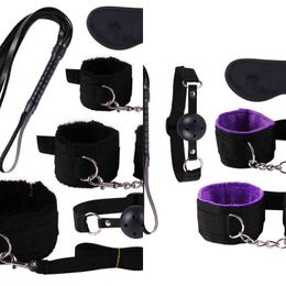 Nxy Sm Bondage Bdsm Sex Handcuffs Whip Dildo Vibrator Toys for Women Anal Plugs Clip Blindfold Games Products Men Couples 1223