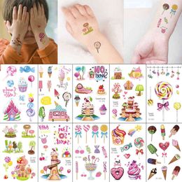 Ice Cream Lollipop Cake Cute Temporary Tatoo Sticker Waterproof Tattoos Stickers Summer Tatoos Hand Foot For Kids