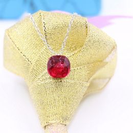 Chains 100% Natural Crystal Necklace For Women 925 Sterling Silver Pendant Necklaces Real Gold Plated 45cm Chain