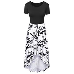 ArrivalStylish Floral Print Short-sleeve Nursing Dress 210528