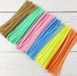 500pcs 0.4x10cm Colourful Metallic Twist Ties Gift Wrap Sealing Binding Wire For Plastic Candy Cookie Cake Bag Wedding Birthday Gifts Lollipop packing 100pcs/set