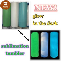 NEW!20oz Sublimation luminous-paint straight tumblers glowing in the dark stainless steel water bottles coffee mugs double insulated cup W591w