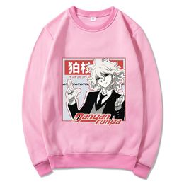 Anime Danganronpa Ouma Kokichi Print Crewneck Sweatshirt Pullover 2021 Spring Men Women Hip Hop Hipster Casual Sweatshirts Tops Y0319