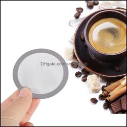 Coffeeware Kitchen, Dining Bar Home & Garden Coffee Philtres 1Pc Reusable Stainless Steel Disc Metal Tra Thin Philtre For Maker Kitchen Aessor