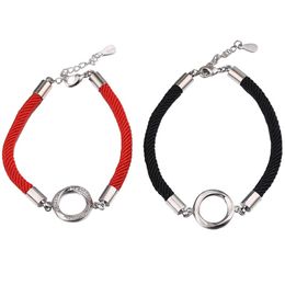Lucky Red Bracelet Charm Bracelet Brings You Lucky Peace Wholesale Women Red Black Rope Bracelets