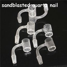 Smoking sandblast Flat Top Quartz Banger Nail with 4mm Thick Bottom Domeless Bucket Nails For Glass Water Pipe Bongs