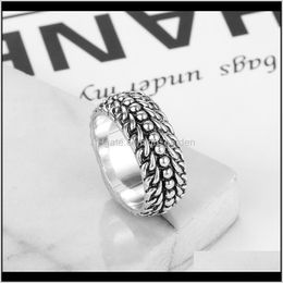 Cluster Rings Drop Delivery 2021 Ancient Sier Colour Retro Mens Finger Punk Buddha Ring Couple Jewellery Wholesale Bijoux Femme Engagement Acces