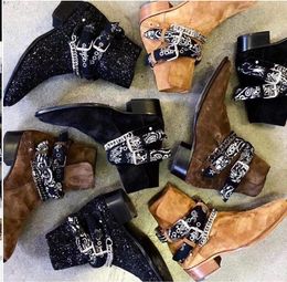 Stivali con catene Stivali in pelle scamosciata di mucca Stivali Western Wyatt Chelse da uomo Scarpe Martin Taglia euro 46