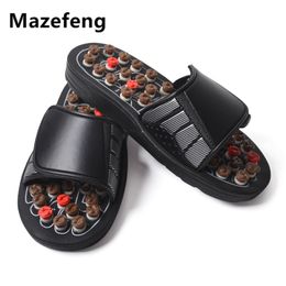 Massage Slipper Shoes Men Summer Slipper Health Rotating Accupressure Foot Slippers for Men Women Acupoint Healthcare Slipper Y0427