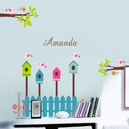 Fence tree children in kindergarten background decoration The third generation of wall stickers 210420