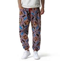 Mens Print Pants Casual Long Baggy Pencil Pants Men Breathable Harajuku Streetwear Ethnic Oversize Trousers Cotton Sweatpants 210524