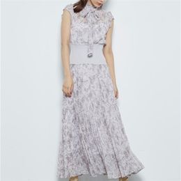 Japan Style Summer Flying Sleeve Print Slim Waist Vestidos Mujer Elegant Temperament Fairy Dress Simple Femme Party Robe 210630