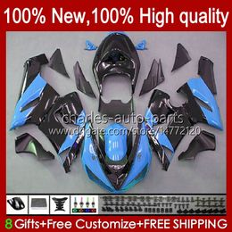 OEM Body For KAWASAKI NINJA ZX636 ZX 6R 6 R 600CC ZX-6R 05-06 Bodywork 7No.170 ZX600 ZX 636 ZX-600 ZX6R 05 06 ZX-636 600 CC ZX600C 2005 2006 Moto Fairings Kit glossy blue