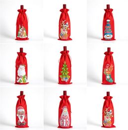Diamond Painting Christmas Wine Bottle Cover DIY GIft Santa Claus Drawstring Bag Kits Christmass Decorations DD644