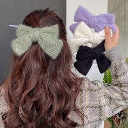 Big Bow Knitted Hairgrips Ponytail Hair Holder Headdress Barrette Clamp Hair Styling Headwear Large Bowknot Hairpins Accessory