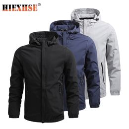 Windproof Jacket Men Waterproof Breathable Brand Casual Sports Outdoor Soild Hooded Coat Male s Hardshell Wind 211214