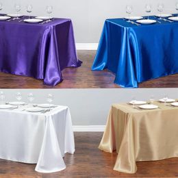 1pcs Satin Table Cloth Topper Overlay Cover Tablecloth For Birthday Wedding Banquet El Festival Party Decoration