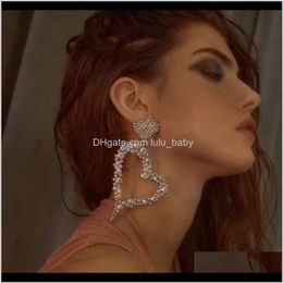 Charm Jewellery Drop Delivery 2021 Temperament Multi-Layer Love-Shaped Alloy Rhinestone Ab Coloured Full Diamond Earrings Fashionable Womens Din