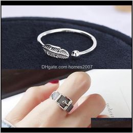 Jewelryretro High-Quality Open Feather Arrow Ring Adjustable Size Girl Fashion Tide Flow High Quality Jewellery Belt Star Cluster Rings Drop De