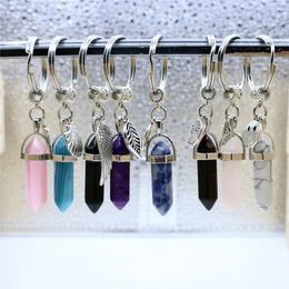 Charms Natural Stone Keychain Women keyring fashion keyholder boho jewelry car keychain 8 stlyes