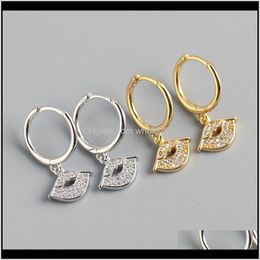 & Hie Drop Delivery 2021 Real 925 Sterling Sier Zircon Lips Hoop Earrings For Fashion Women Ins Fine Jewelry 18K Gold Bohemian Minimalist Aes
