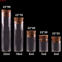 4ml/5ml/6ml/18ml/22ml Small Test Tube with Cork Stopper Bottles Jars Vials DIY Craft 100piecesgoods