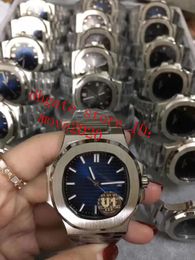 move2020 U1Factory Mens Automatic Movement 40 mm Watch Blue Dial Classic 5711 Watches Transparent Back Wristwatches m2