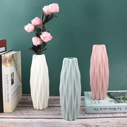 Home Flower Vase Decoration Home Plastic Vase Modern Creative White Imitation Ceramic Flower Pot Hydroponic