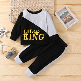 Baby Fashion Spring Autumn Clothing Toddler Baby Boy Clothes Long Sleeve Patchwork Top +long Pants Casual Outfits G1023