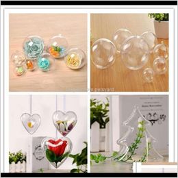 Decorations Festive Supplies Home & Garden4-12Cm Polymorphic Christmas Tree Decoration Xmas Hanging Ornament Ball Openable Clear Gift Box Can