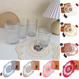 Mats & Pads 1PC Embroidery Craft Placemat European Style Lace Fabric Tea Christmas Napkin Pad Table Place Mat Kitchen Party Decor