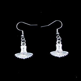 New Fashion Handmade 17*17mm Ballet Dress Tutu Ballerina Earrings Stainless Steel Ear Hook Retro Small Object Jewelry Simple Design For Women Girl Gifts