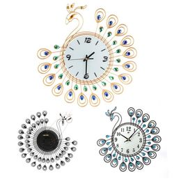 Wall Clocks 2021 Vintage Style Fashion Watches Peacock Antique Clock Art Golden For Home Kitchen Office