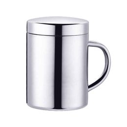 Mugs Double Wall Office Leakproof Thermal Insulated Drinking Stainless Steel Easy Grip Kitchen Coffee Mug With Lid Heat Preservation