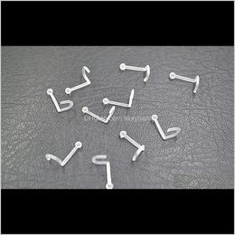 Other Antiallergic Bioplastic Screw Invisible Clear Nose Stud Mixed Colors Body Piercing Jewelry 46Qse Nqv8F