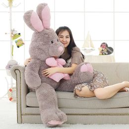 90cm Giant American Big Rabbit Plush Doll Soft Appease Toys Reading Pillow for Valentine's Day Children Gifts Lbv Q0727