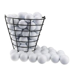 контейнеры для хранения шаров Скидка Golf Balls для хранения контейнера для корзины шарика большая емкость с ручкой космический сбережения, несущий открытый черный портативный металл