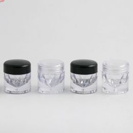 30 X 5g Clear Plastic AS Powder Small Sample Jar Case with 1 3 12 Holes Black Cap Cosmetic Travel Empty Jarjar